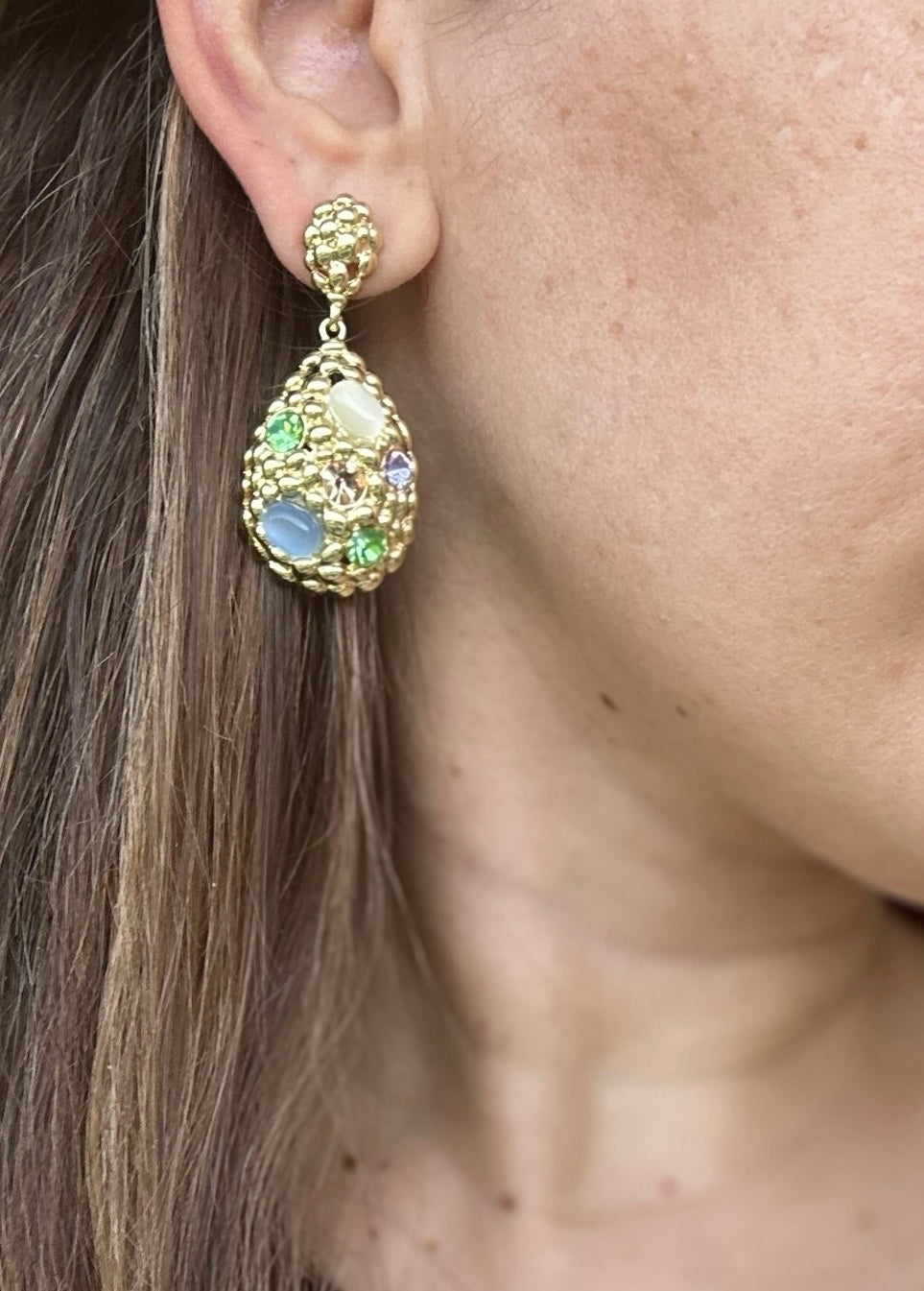 Bianna Blue 14K Color Rhodium Plated Earrings