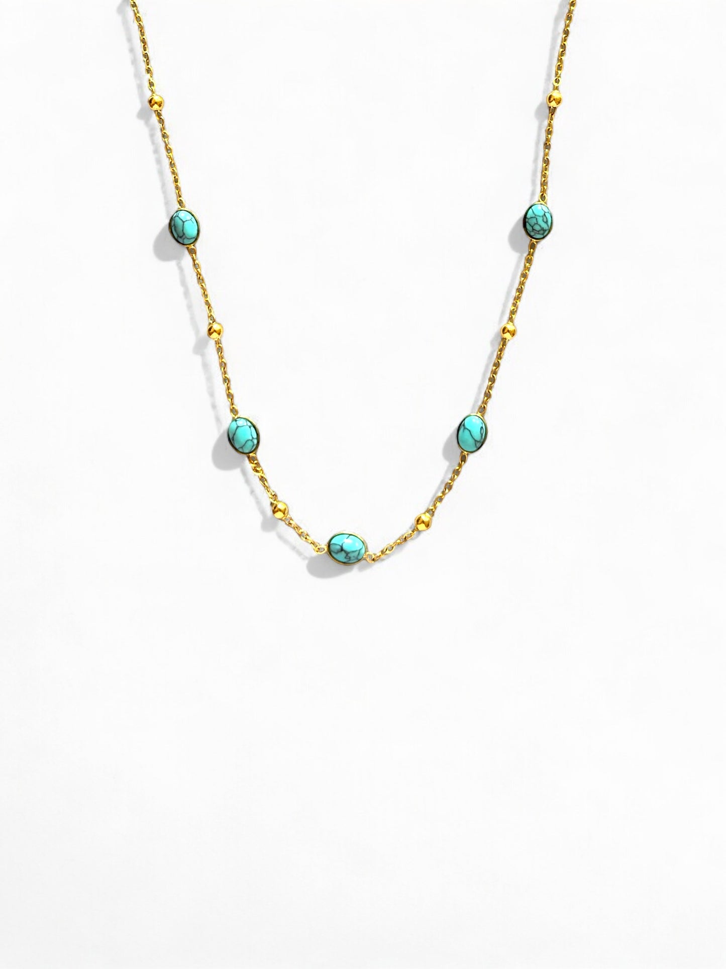 Mary Turquoise Steel Necklace