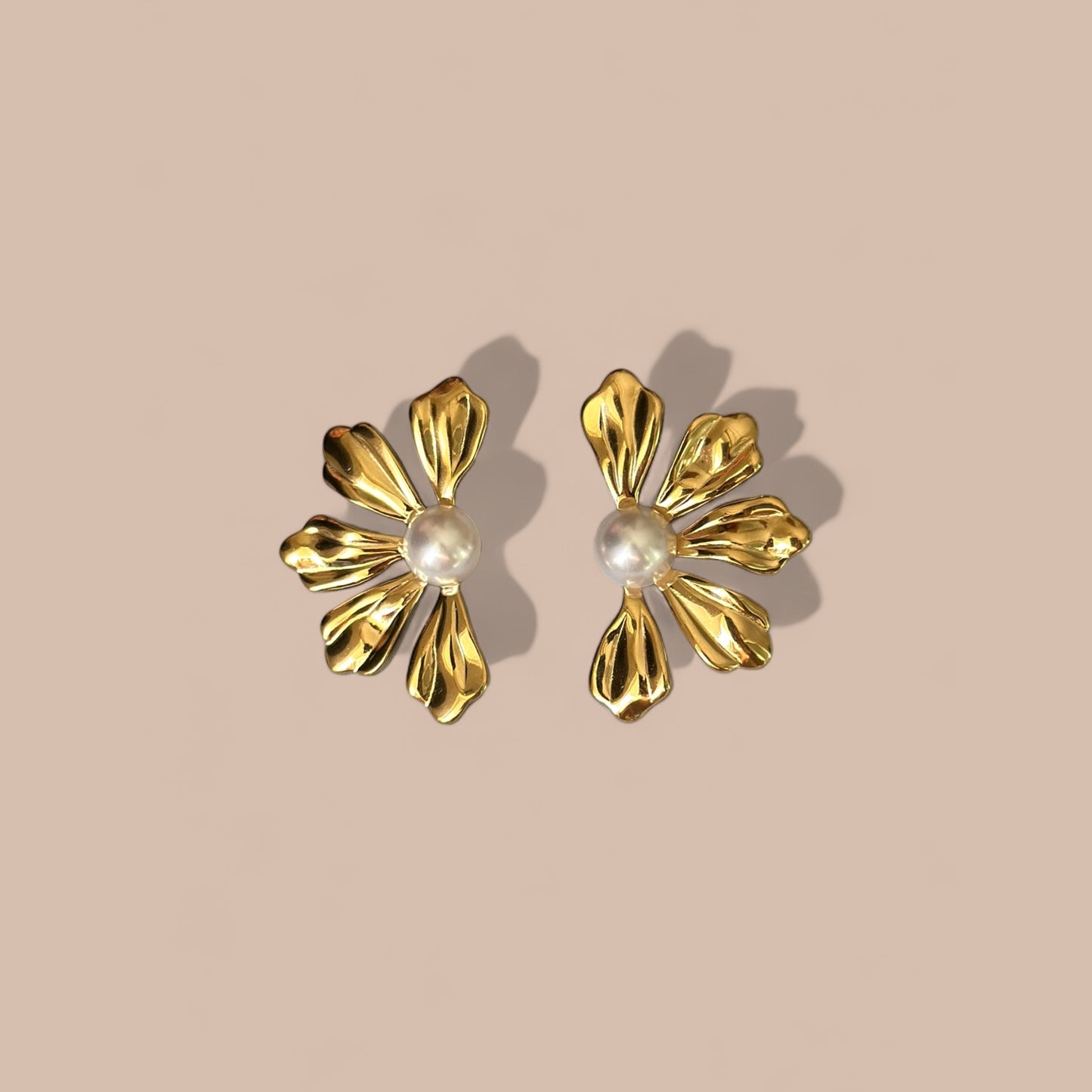 Gardenia Dangle Steel Earrings
