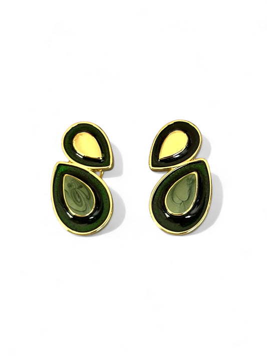 Fiona Green 14K Rhodium Plated Earrings