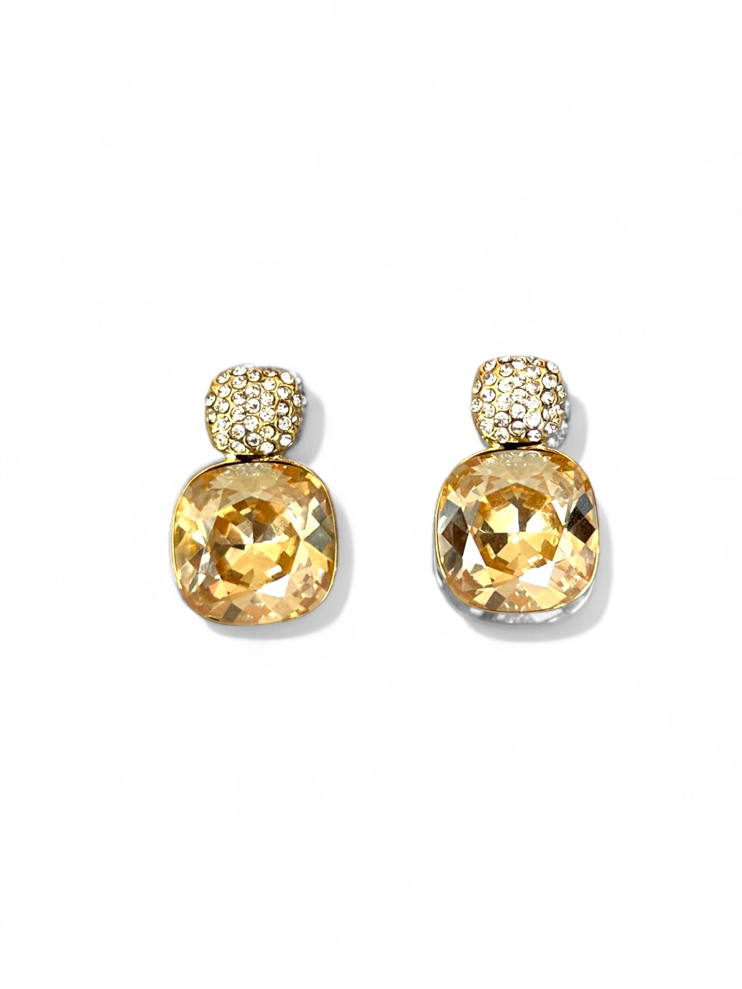 Kelly 14K Rhodium Plated Swarovski Stone Earrings