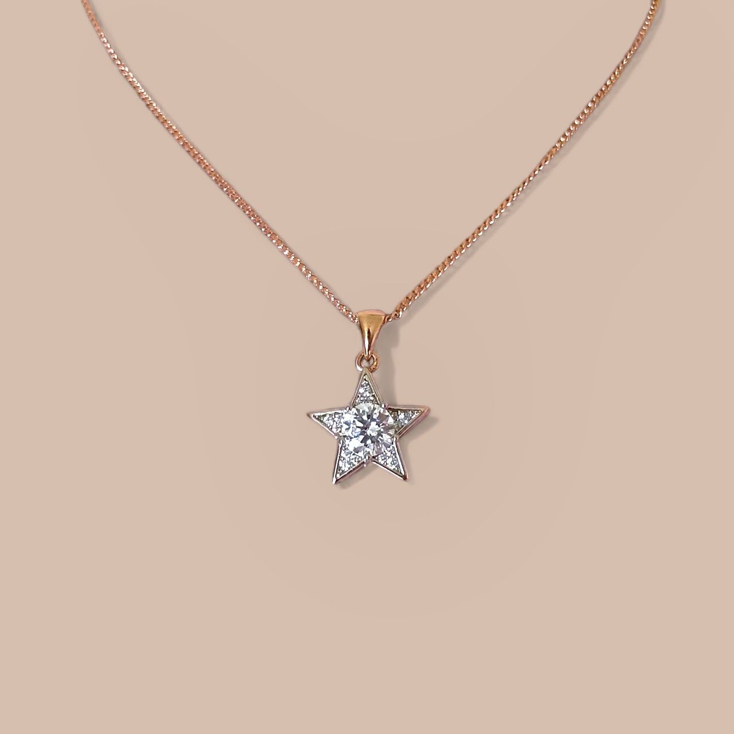 Star Rose 18K Rhodium Plated Necklace