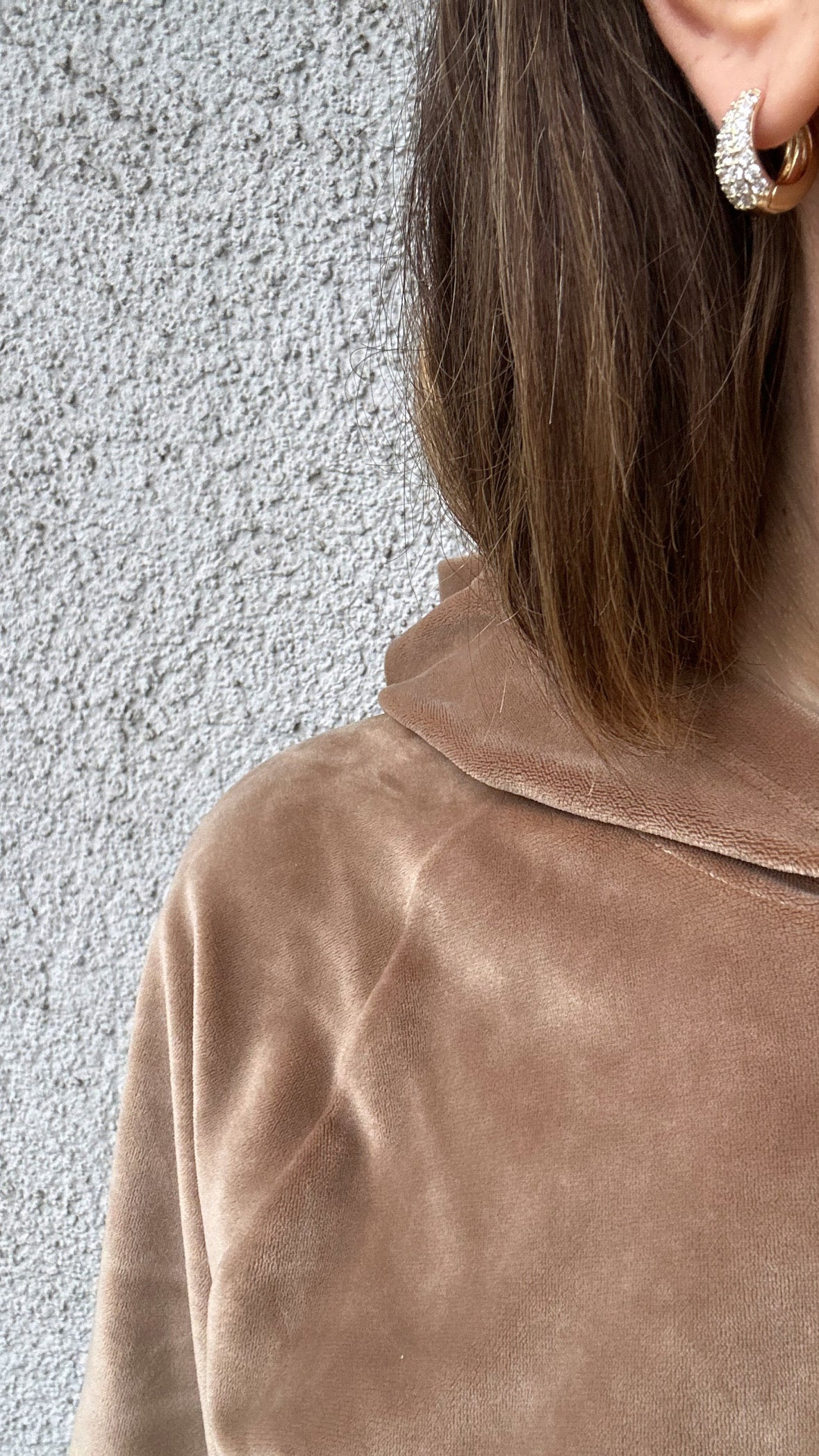 Gossa 14 k Rodyum Kaplama Mini Halka Küpe