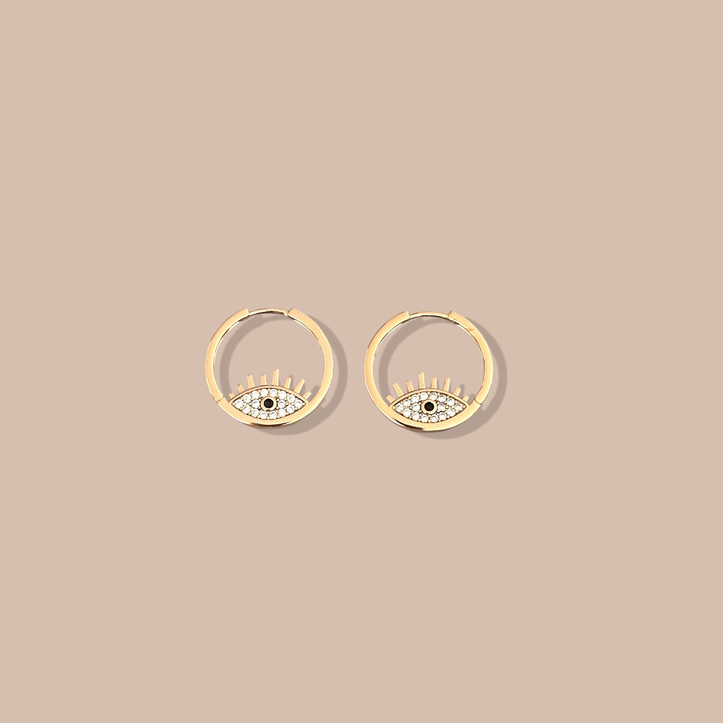 Evil Eye Ring 18k Rhodium Plated Earrings