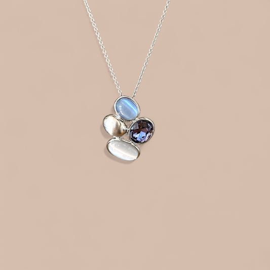 Lunare Rhodium Plated Necklace