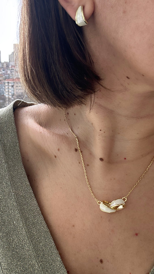 Iskera 14k Rengi Mineli Rodyum Kaplama Set