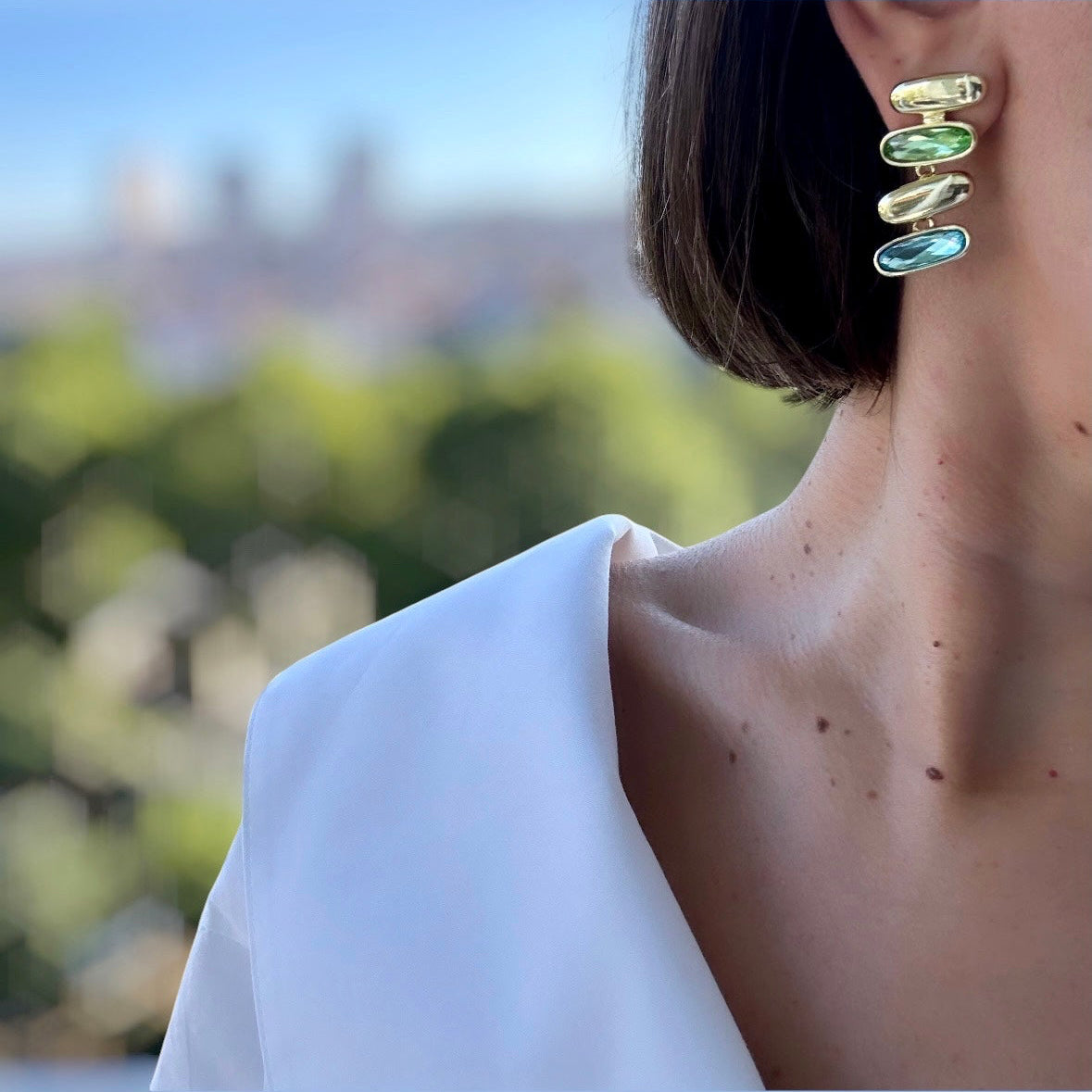Lucienne 14k Rengi Rodyum Kaplama Küpe