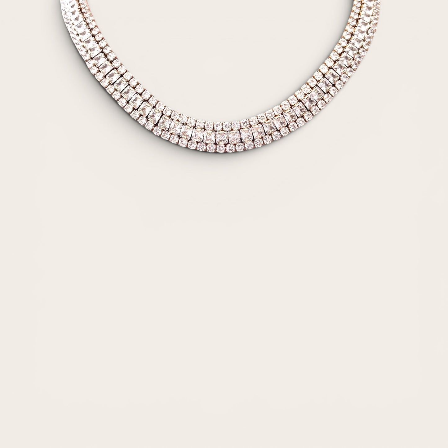 This 18k Rhodium Plated 40cm Necklace + Earring Set