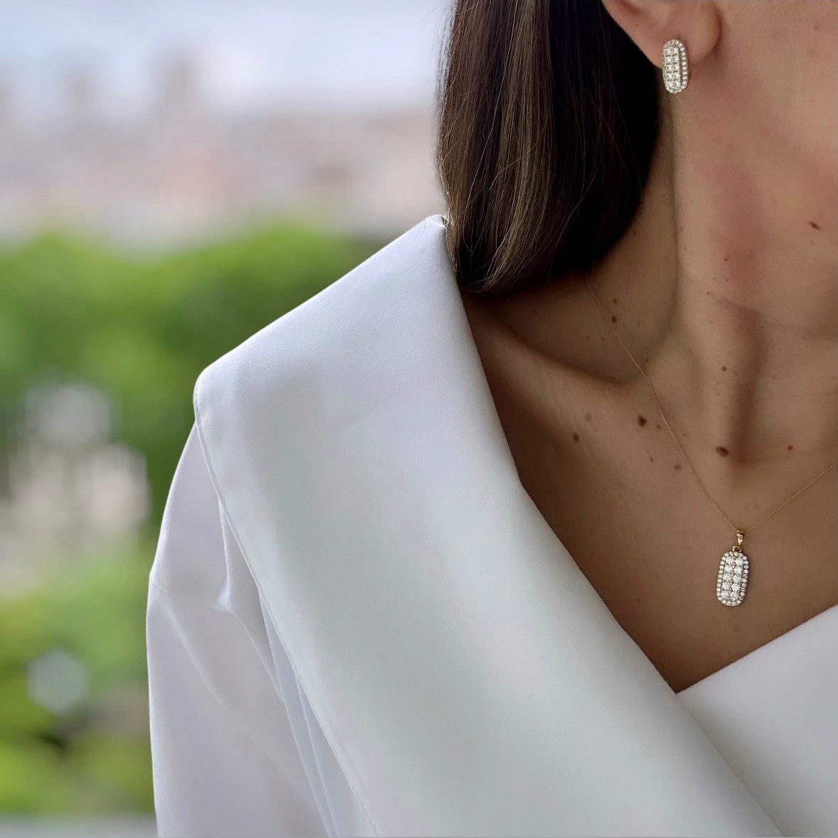 Minna 14k Rhodium Plated Set