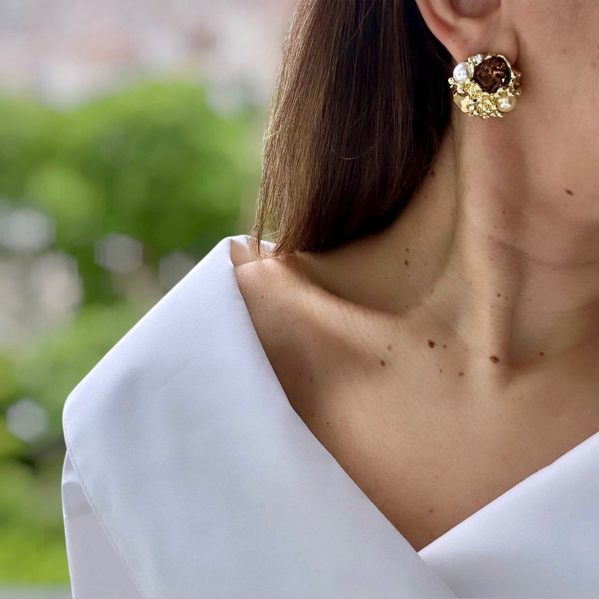Anna 14k Brown Rhodium Plated Earrings