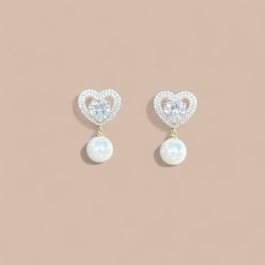 Love 14k Rodyum Kaplama Küpe