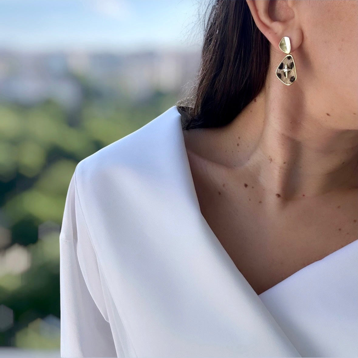 Loe 14k White Gold Plated Earrings