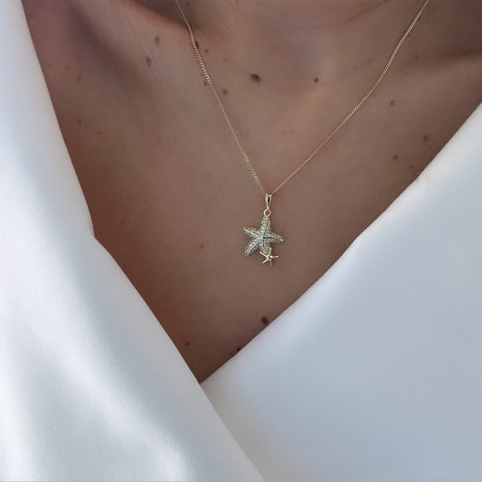 Starfish 14k Rengi Rodyum Kaplama Kolye