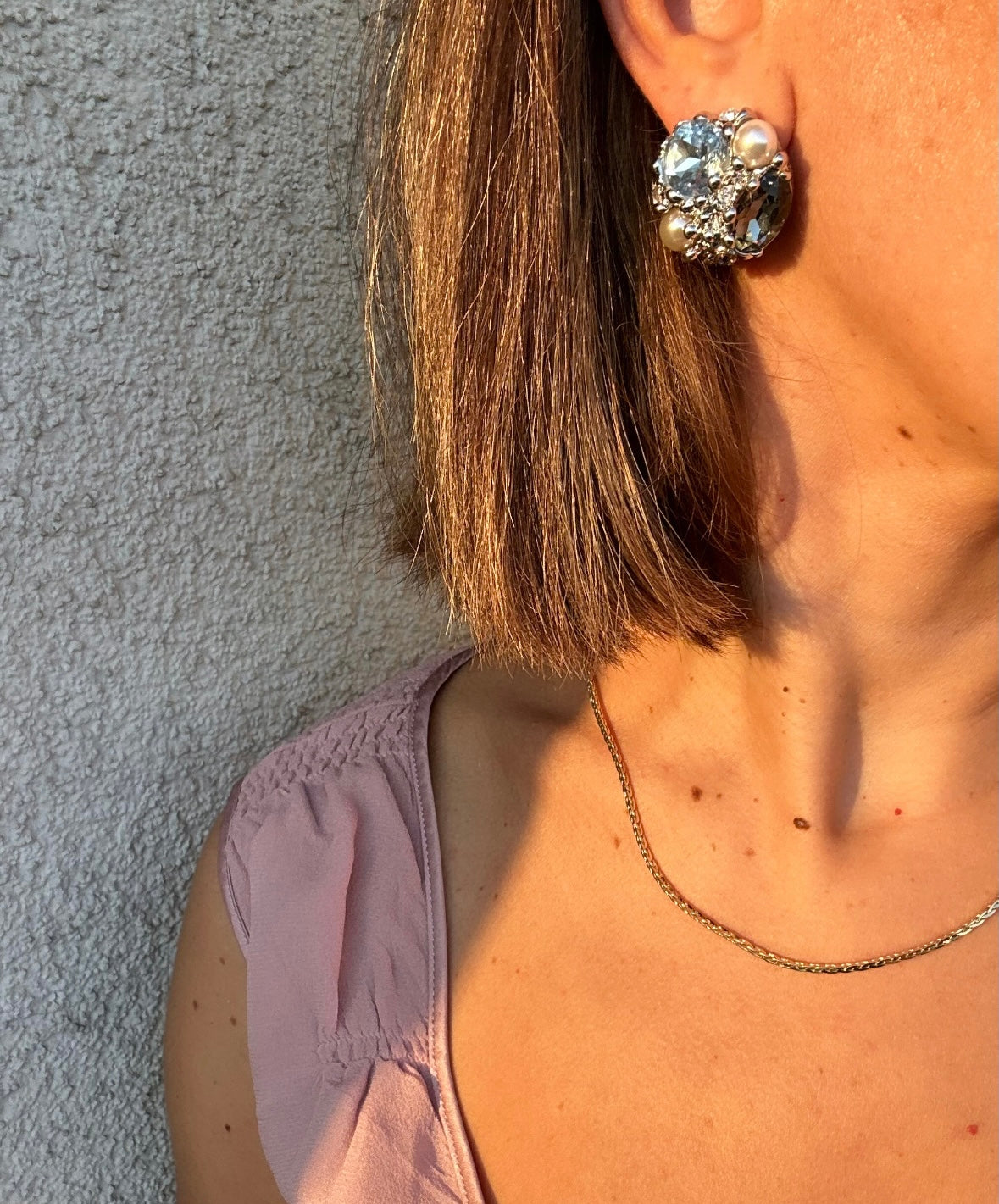 Anna Gümüş Rengi Rodyum Kaplama Küpe