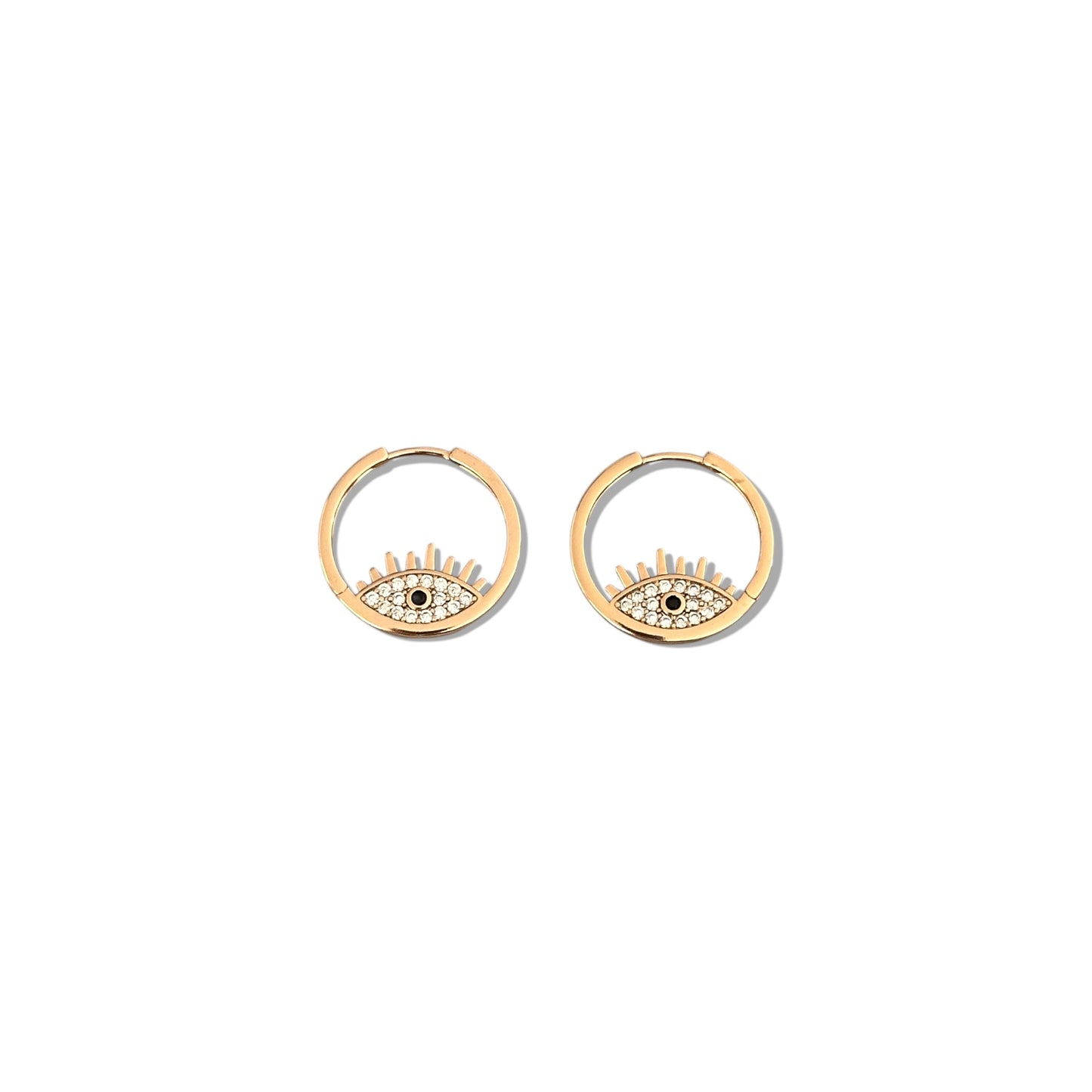 Evil Eye Ring 18k Rhodium Plated Earrings