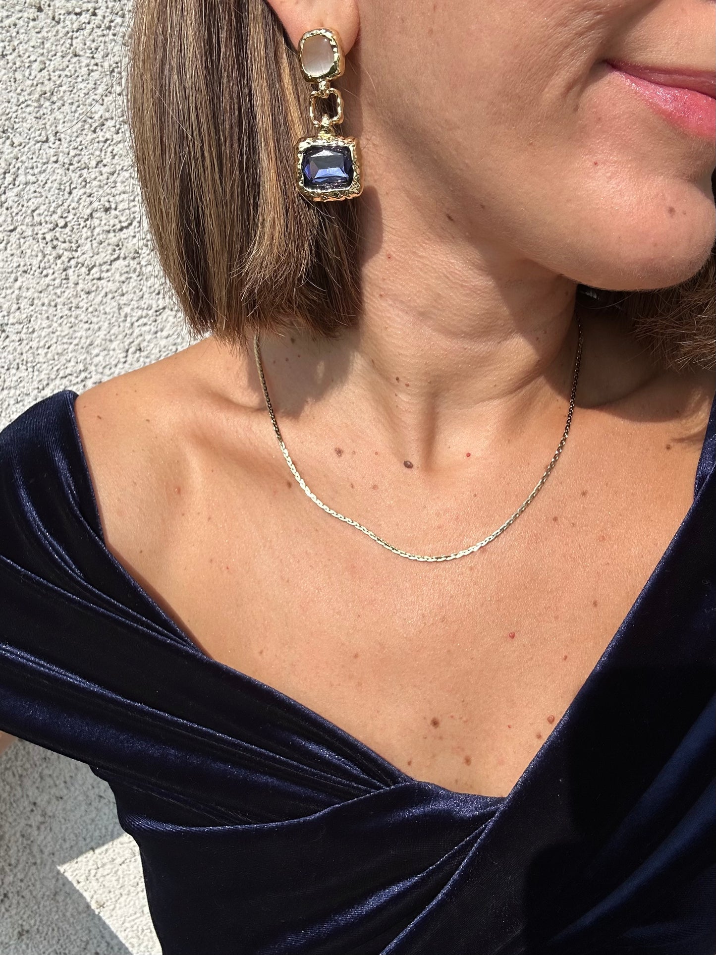 Parsia 14K Rhodium Plated Earrings