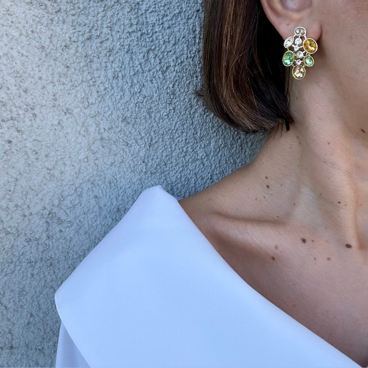 Fleur 14k Rengi Rodyum Kaplama Küpe