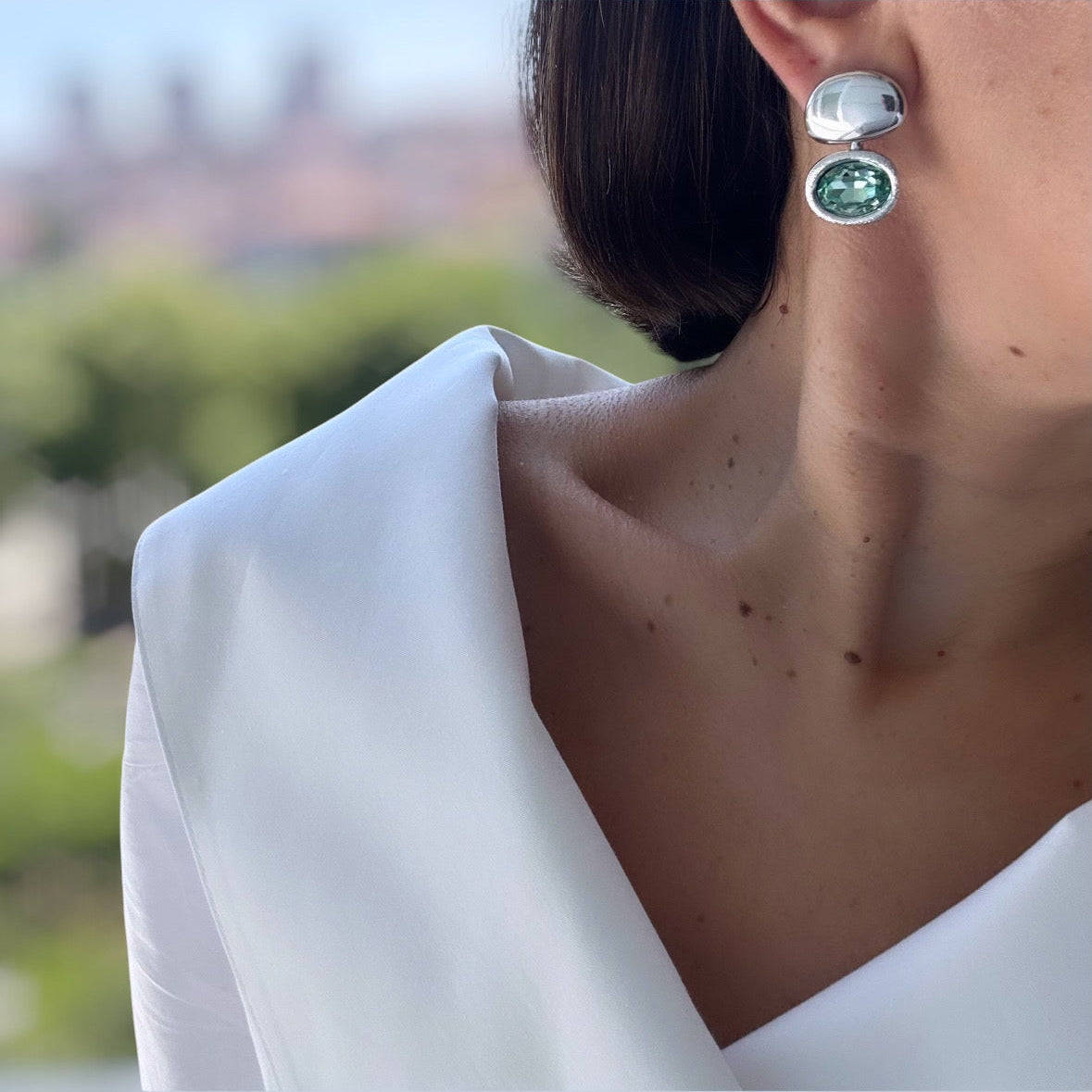 Azura 14k Rengi Rodyum Kaplama Küpe