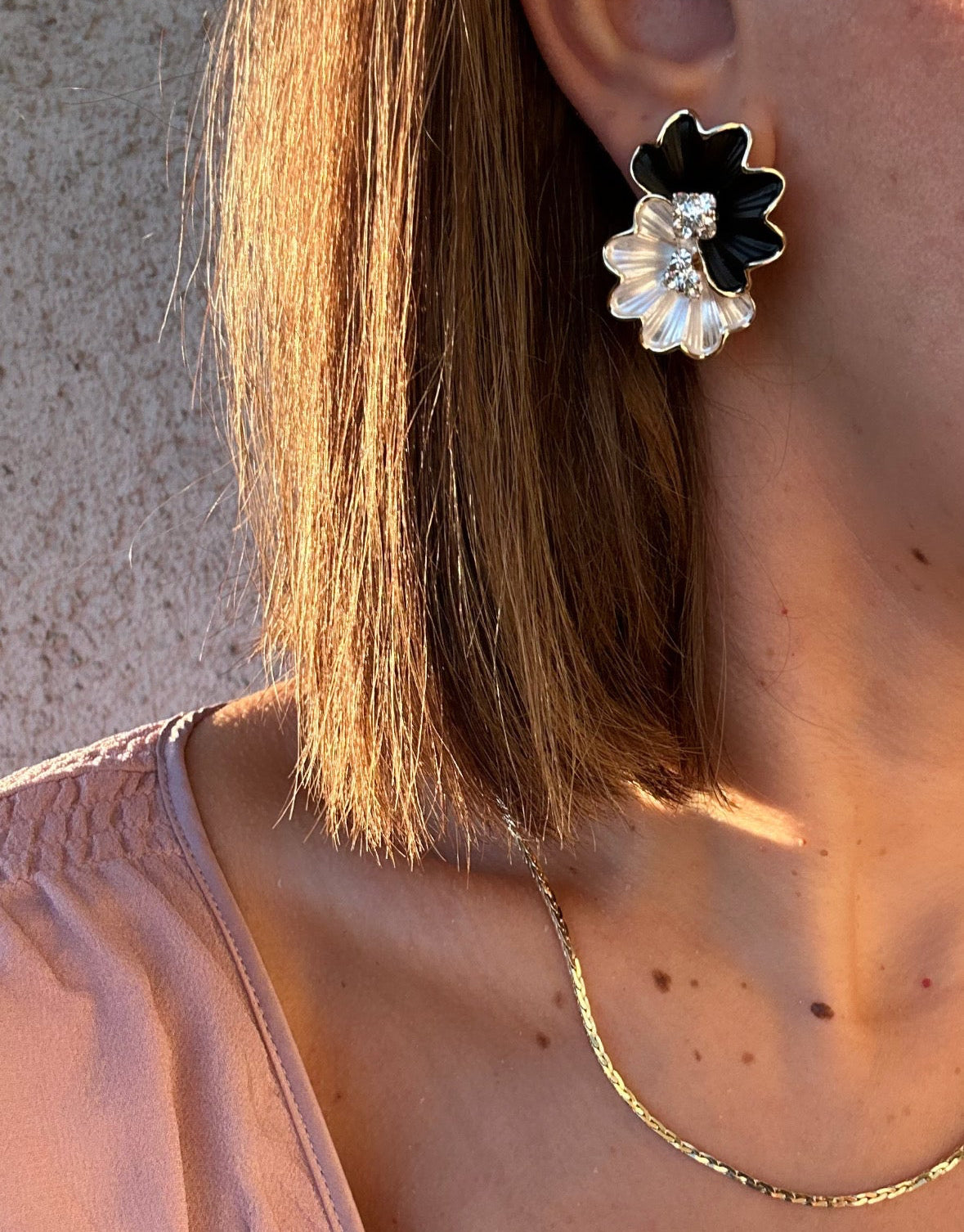 Desire Siyah 14k Rengi Rodyum Kaplama Küpe