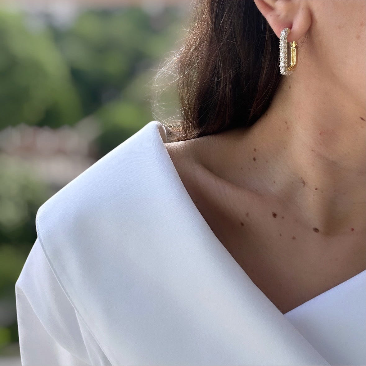 Clim 14k Rhodium Plated Earrings