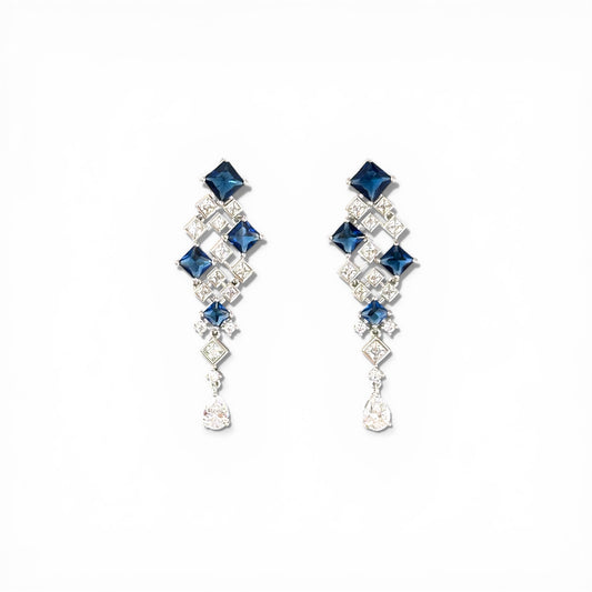 Liz Lacivert 14k Rengi Rodyum Kaplama Küpe