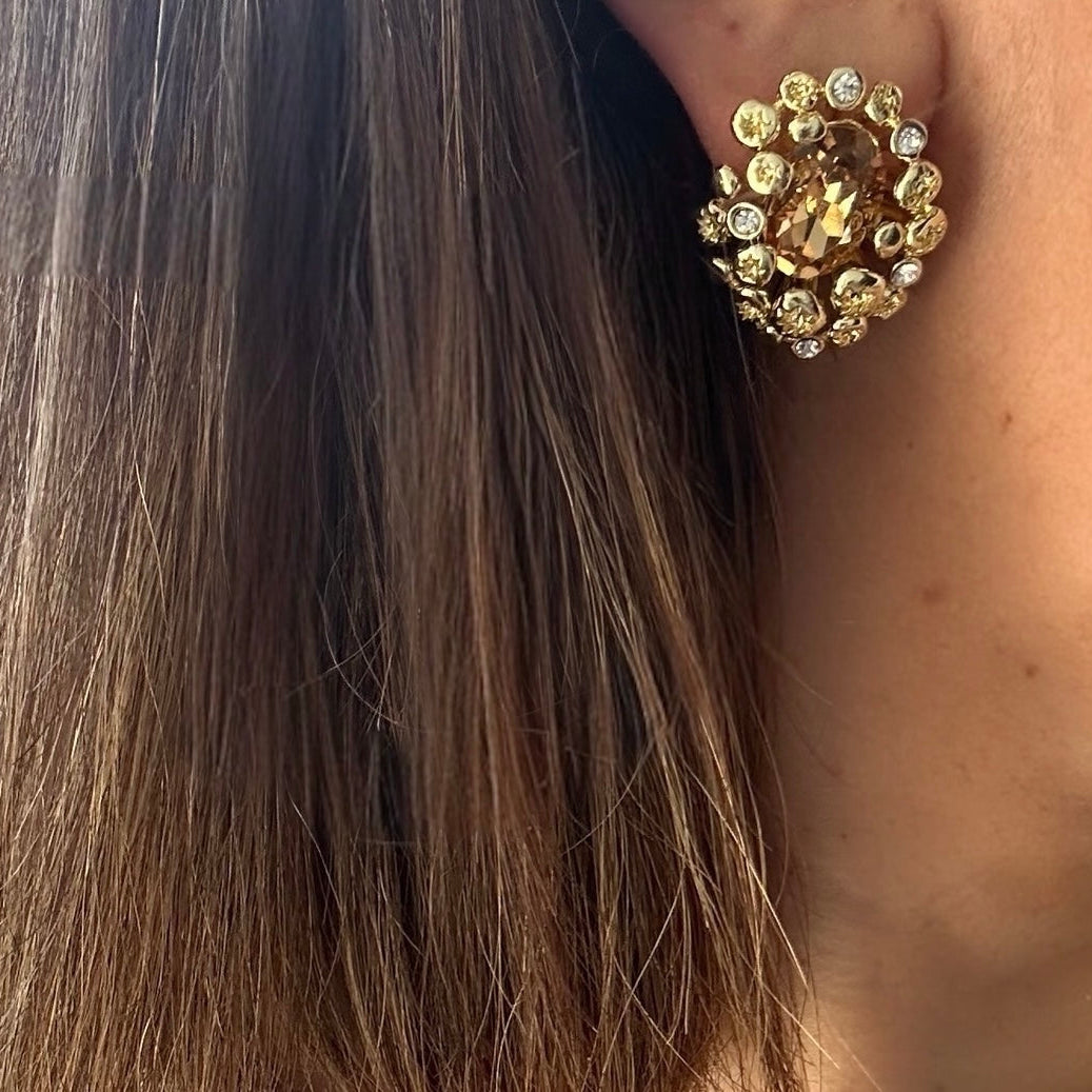 Nikki 14k Rhodium Plated Earrings