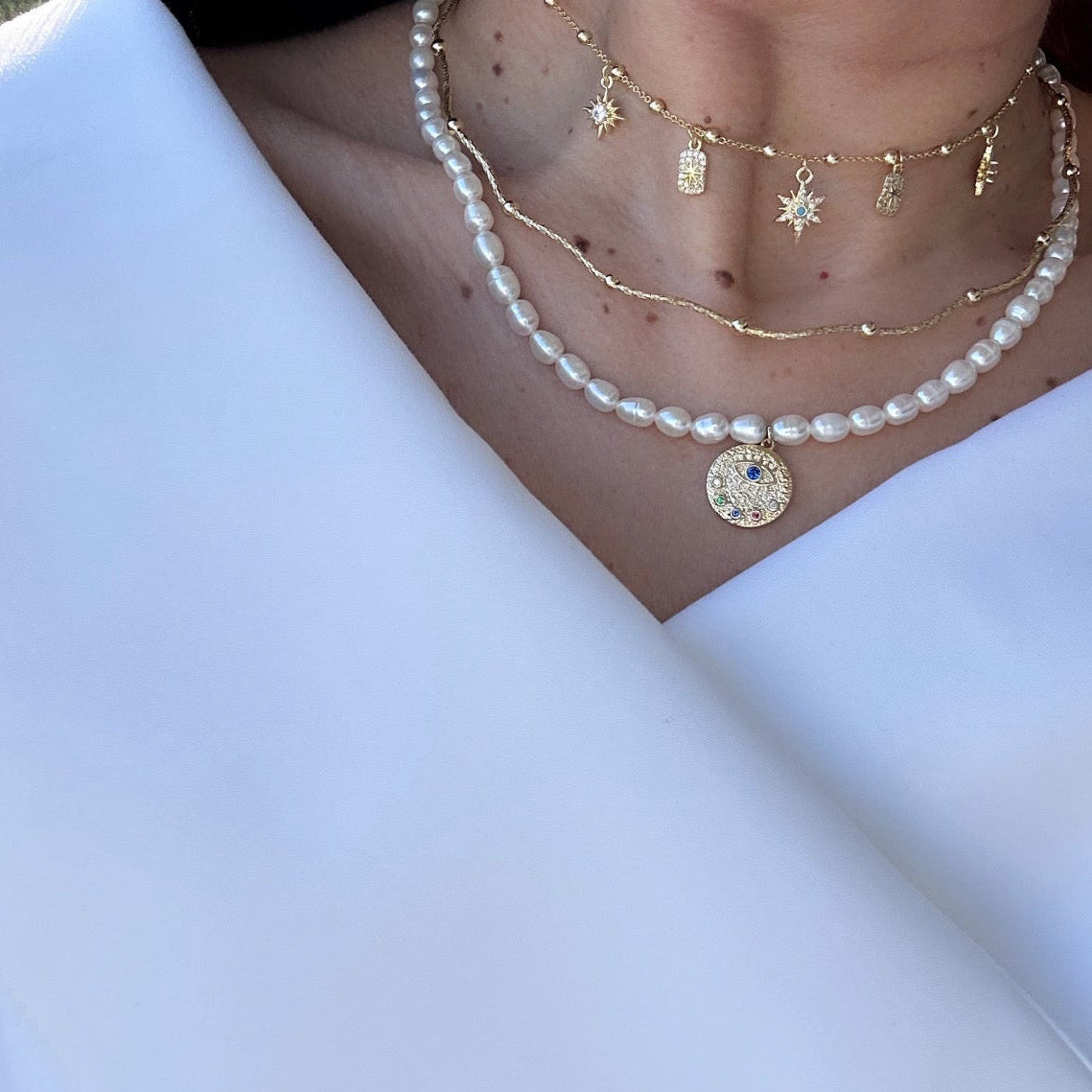 Nadia 14k Rhodium Plated Necklace
