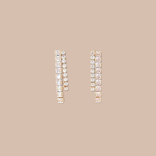 Denna 18k Rodyum Kaplama 40cm Kolye + Küpe Set