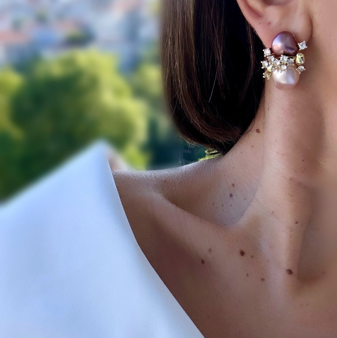 Bellina 14k Rengi Rodyum Kaplama Küpe