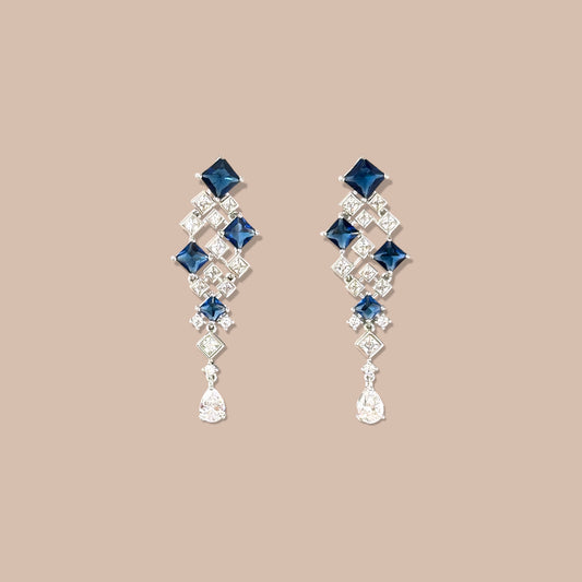 Liz Lacivert 14k Rengi Rodyum Kaplama Küpe