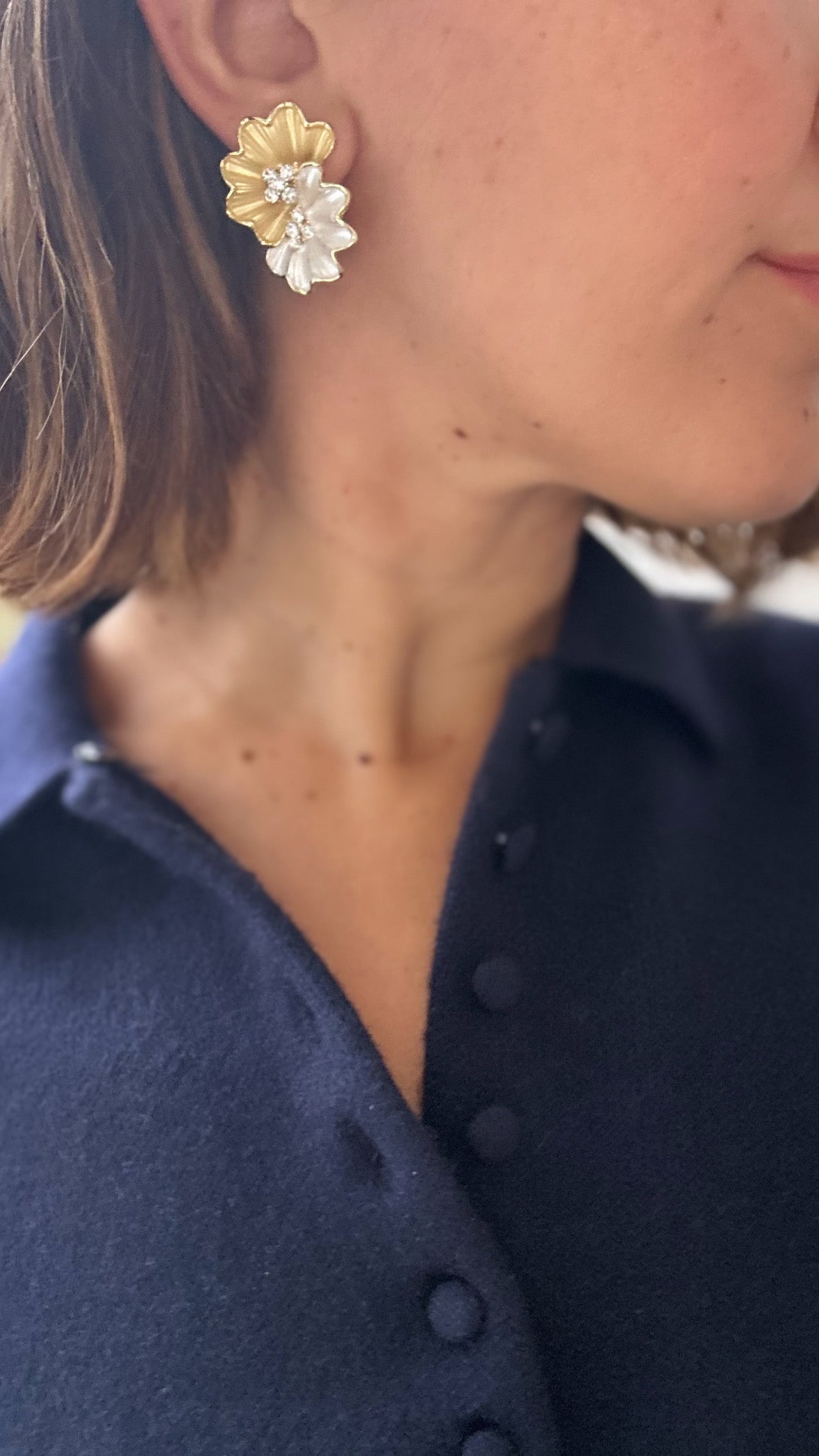 Desire Beyaz 14k Rengi Rodyum Kaplama Küpe