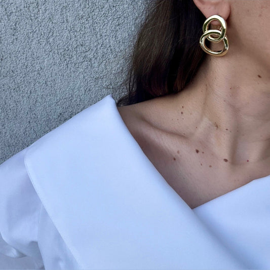 Jim 14K Gold Rodyum Kaplama Sallantılı Küpe