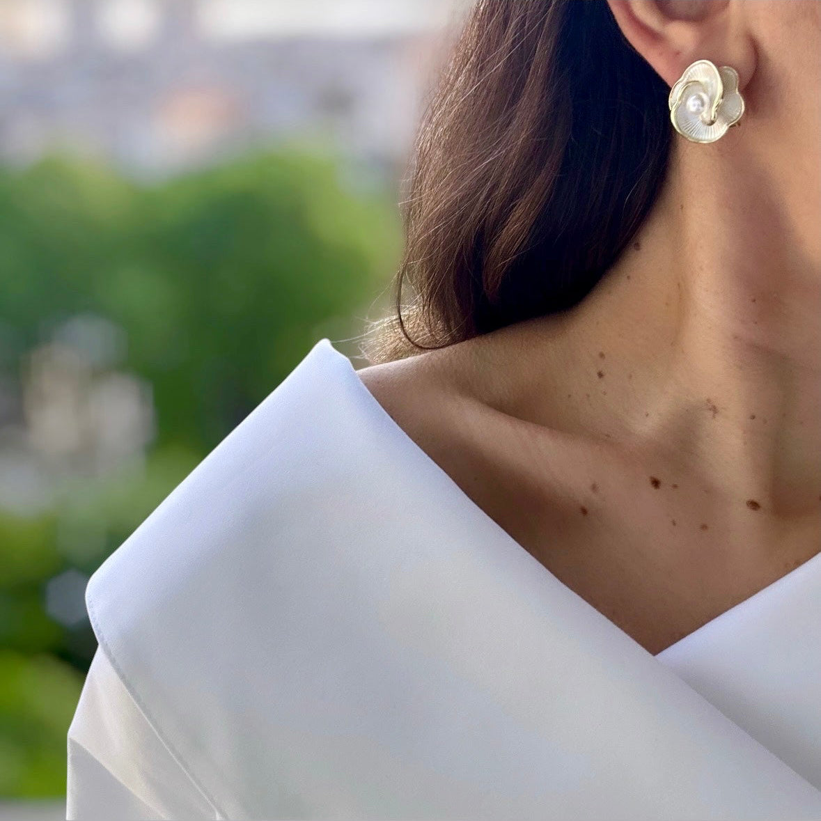 Mireya 14k Rhodium Plated Earrings