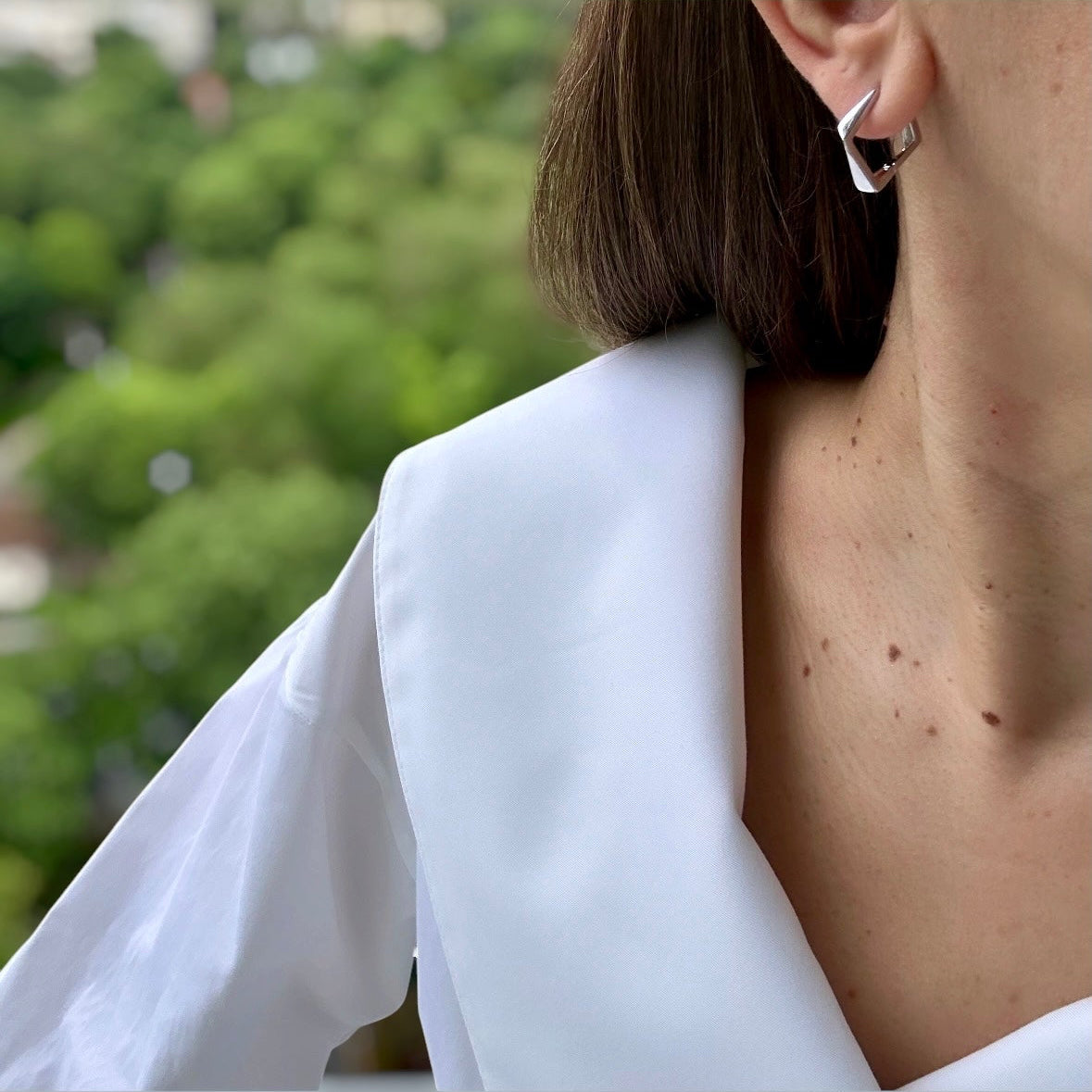 Fubby Rhodium Plated Mini Earrings
