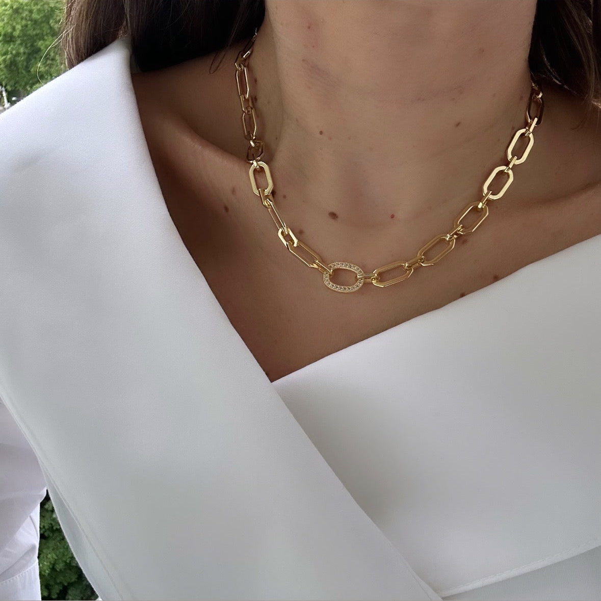 Elian 14k Rhodium Plated Necklace