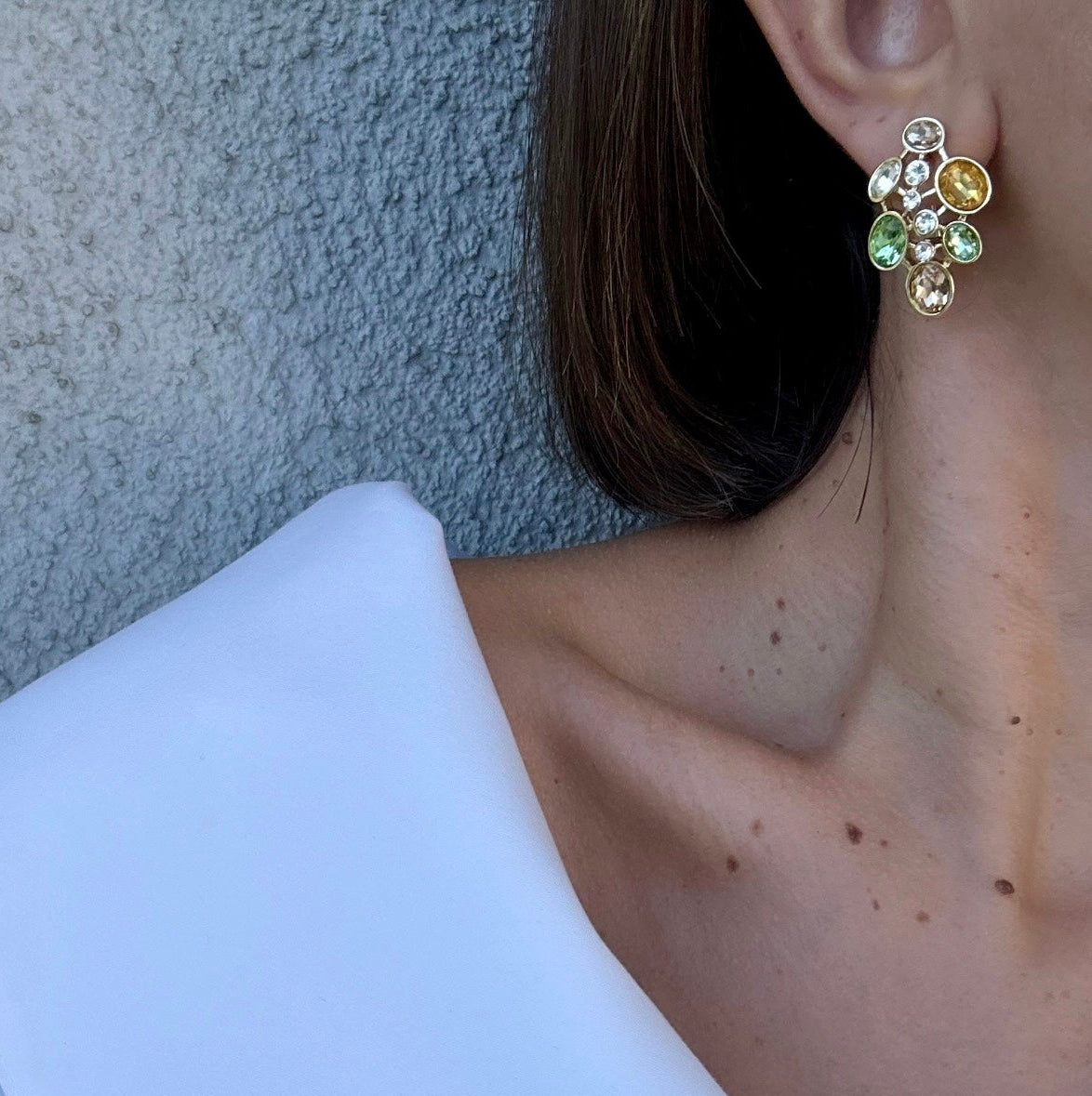 Fleur 14k Rengi Rodyum Kaplama Küpe