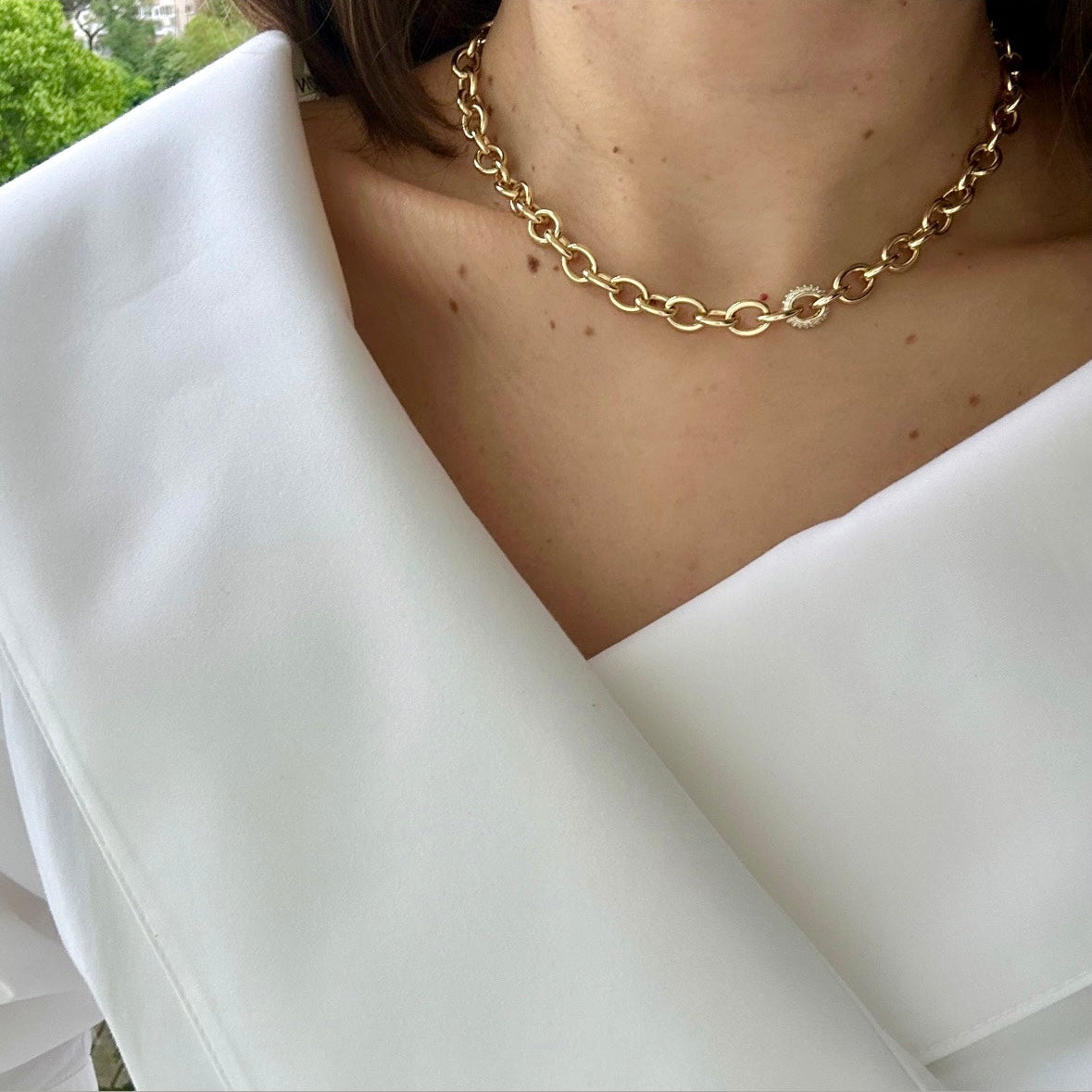 Dilemma 50 cm 14k Color Rhodium Plated Necklace