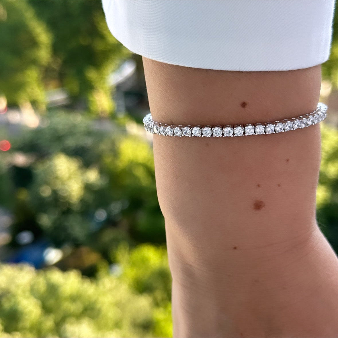 Suyolu 3mm Gümüş Rengi Rodyum Kaplama Bileklik