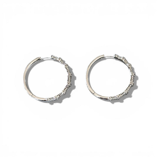 Fellis Gümüş Rengi Rodyum Kaplama Halka Küpe