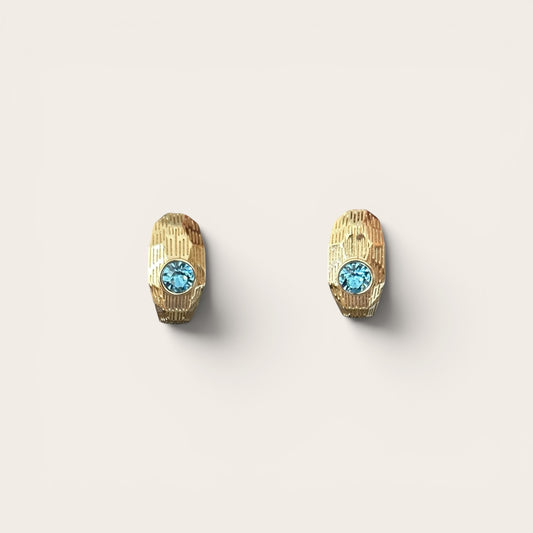 Blue Marielle 14k Rengi Rodyum Kaplama Halka Küpe