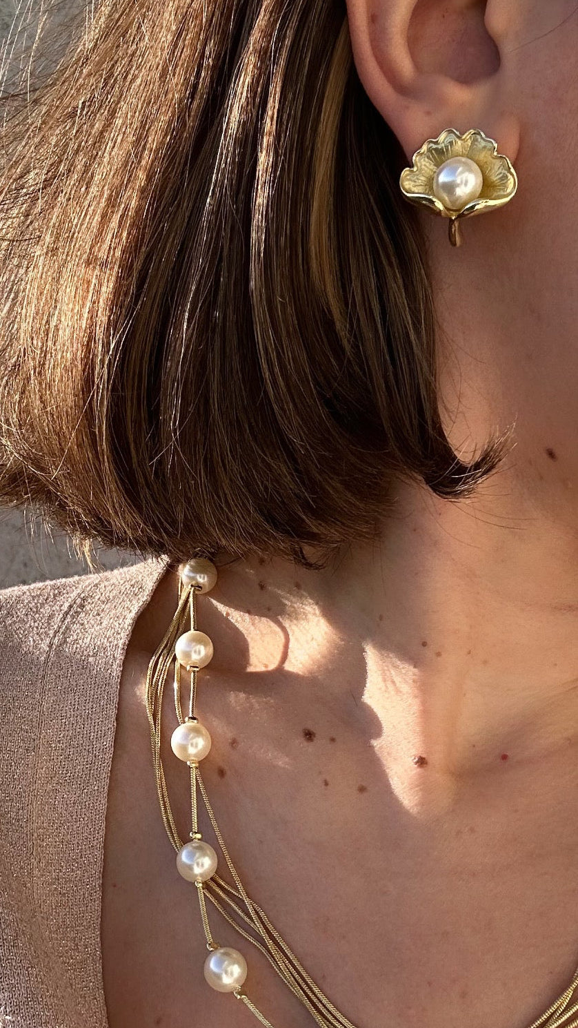 Pearl 14k Rengi Rodyum Kaplama Küpe