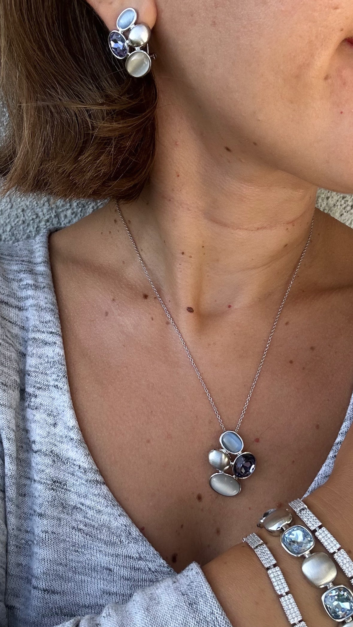 Lunare Rhodium Plated Necklace