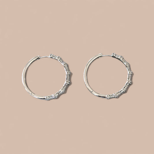 Fellis Gümüş Rengi Rodyum Kaplama Halka Küpe