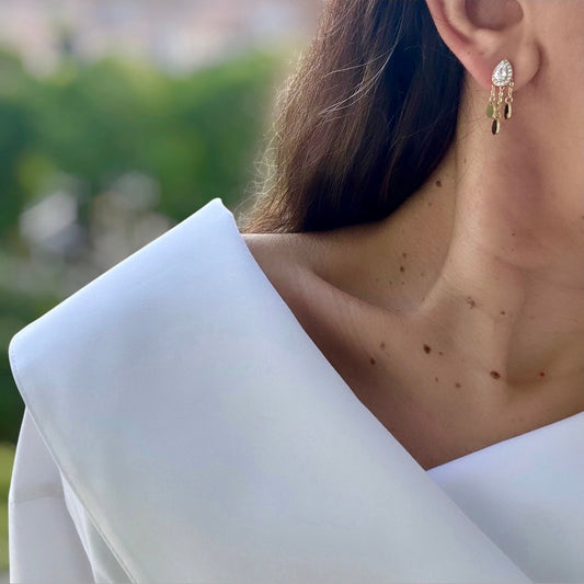 Rimi 14k Rodyum Kaplama Küpe