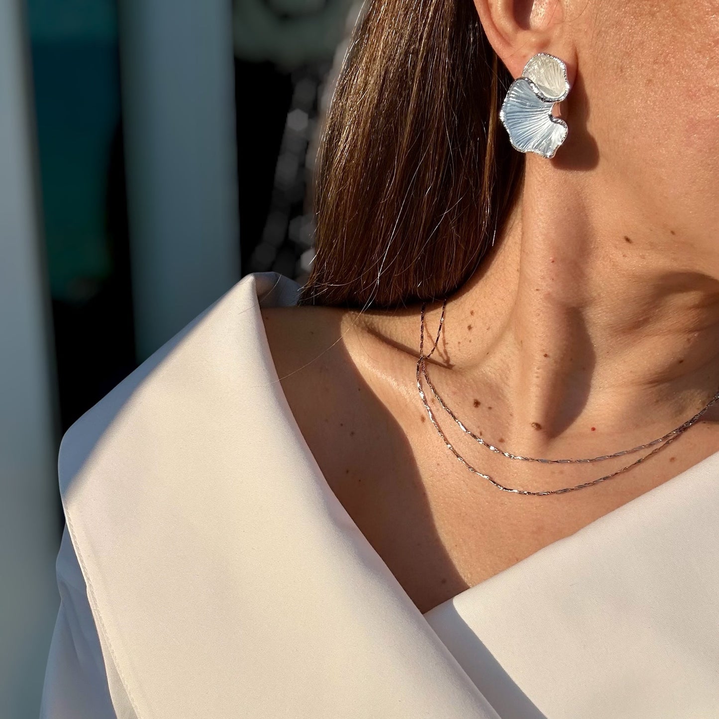 Blue Desire Gümüş Rengi Rodyum Kaplama Küpe