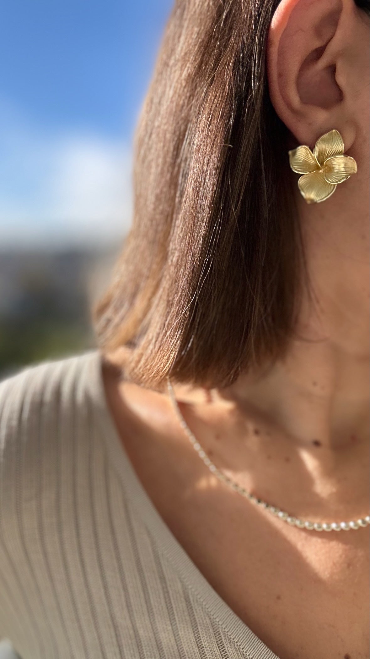 Elyra 14k Rengi Rodyum Kaplama Küpe