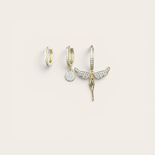 Angel 14k Rengi Rodyum Kaplama Küpe