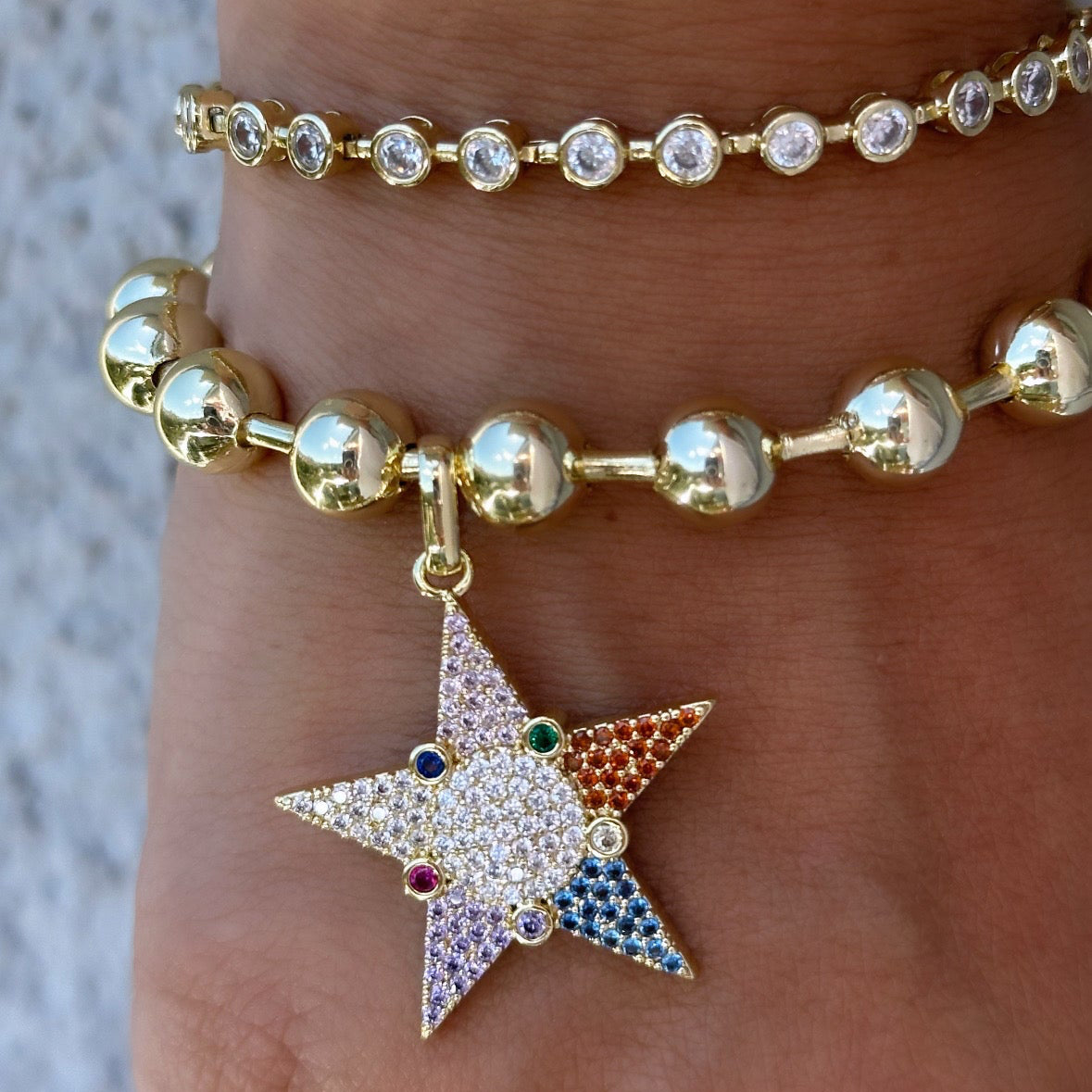 Colorful Star 14k Rengi Bileklik
