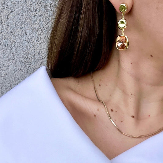 Devito 14K Rodyum Kaplama Sallantılı Küpe