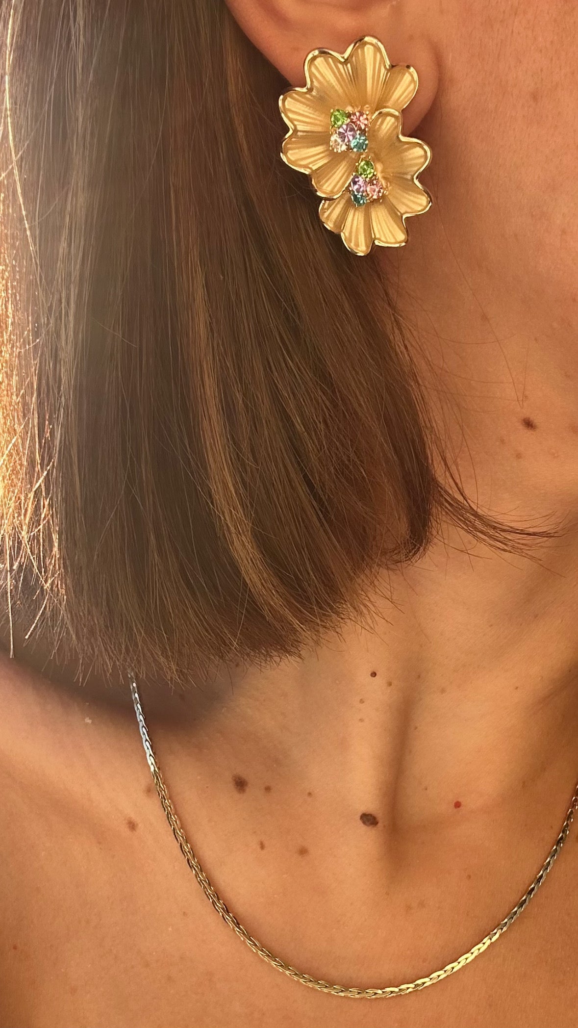 Desire Renkli 14k Rengi Rodyum Kaplama Küpe